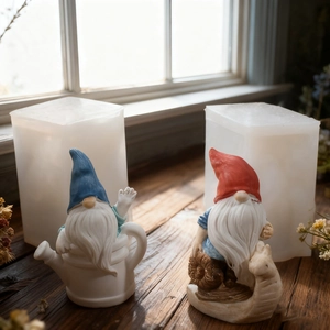 Detailed silicone molds for DIY gnome ornaments featuring a watering can and snail design
