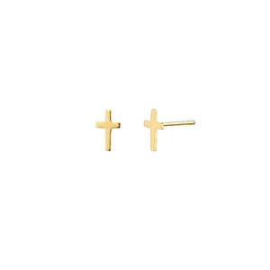 Minimalistische goldene Kreuzohrstecker für Damen mit elegantem geometrischem Design