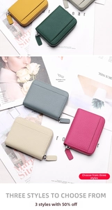 Close-up of leather card holder with RFID protection and multiple card slots