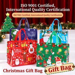 Christmas Halloween Gift Bags Non-Woven Laminated Reusable Holiday Party Favors Tote Decorative Storage