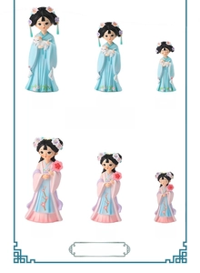 Detailed size comparison of ancient Chinese girl figurines Yunlan and Yuexi in three scales