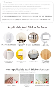 Waterproof wall sticker installation guide for glass, metal, and smooth plastic surfaces