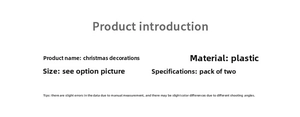 Detailed product specifications for 2-pack plastic Christmas star tree ornaments