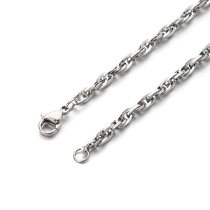 Minimalist silver stainless steel chain necklace for men with durable lobster clasp closure