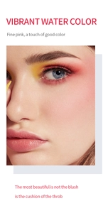 Macro view of woman's cheek showing vibrant pink watercolor blush makeup effect