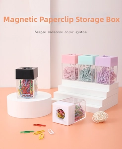 Porta graffette magnetico trasparente con coperchi colorati macaron per ufficio moderno