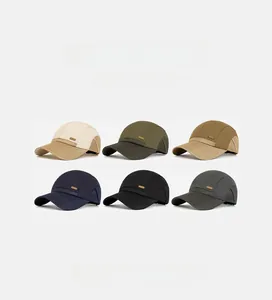 Detailed grid display of breathable quick-dry baseball caps in six classic colors