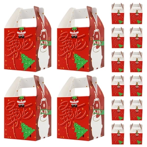 Boîtes cadeaux de Noël européennes avec motif d'ours polaire et sapin pour friandises