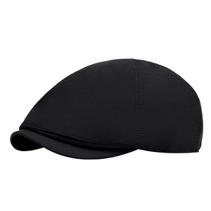 Ultrathin quick-dry black ivy cap for men and women featuring a minimalist flat top design