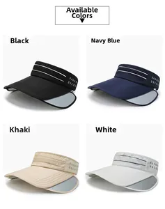 Adjustable wide brim sun visors in black navy blue khaki and white colors for summer