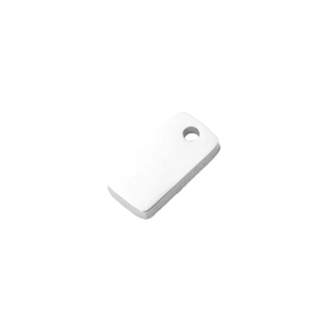 Minimalist rectangular stainless steel pendant with top hole for DIY jewelry making