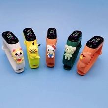 Waterproof LED silicone watch bands for children featuring diverse cartoon characters