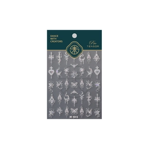 Glittering holographic nail art sticker M841 with butterfly and moon patterns