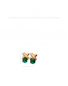 Detail shot of vintage green glass cube earrings showing size and 7.8g weight specs