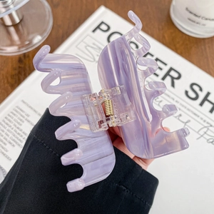 Elegant medium marble lavender acetate hair claw clip for women's hairstyling