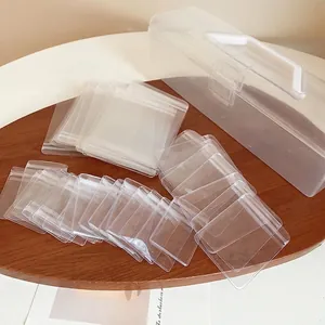Portable transparent jewelry box with thickened self-sealing bags on wooden tray