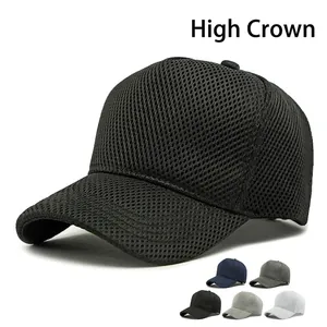 Atmungsaktive Mesh Baseball Kappe Hohe Krone Verstellbar Sonnenschutz Outdoor Sport Trucker Hut Unisex