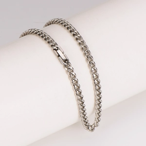 Cuban Link Chain Necklace 304 Stainless Steel Polished Silver Tone Punk Hip Hop For Men Women Fashion Accessory