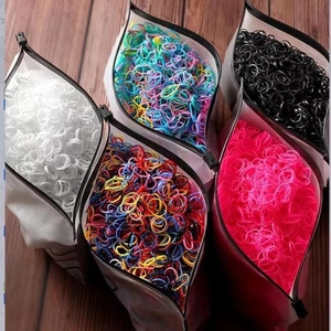 Mini Elastic Hair Ties Disposable Rubber Bands Candy Color Thin Small Hairbands For Kids Girls With Zipper Storage Bag