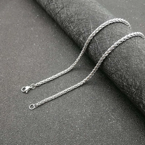 Polished silver stainless steel dragon bone link chain with secure lobster clasp for men