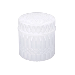 Flat bottom crystal storage jar resin mold with geometric diamond texture and lid
