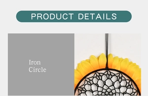 Detail view of the iron circle structure and intricate mesh on sunflower dream catcher
