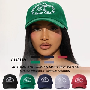 Embroidered Letter Baseball Cap Polyester Adjustable Dad Hat Outdoor Sun Protection Casual Street Style For Men Women