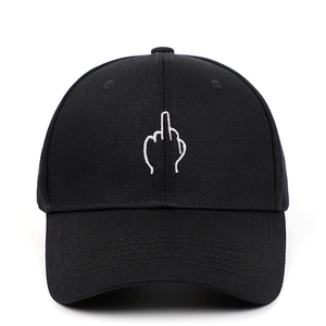 Baseball Cap Cotton Twill Embroidered Gesture Middle Finger Sun Protection Outdoor Streetwear Novelty Adjustable