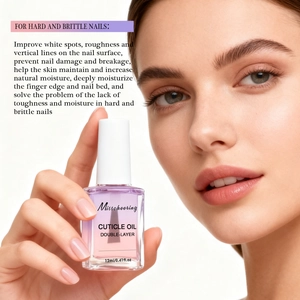 Misscheering 12ml dual-phase cuticle oil for repairing dry and brittle nails in a glass bottle