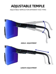 Detail showing adjustable sunglasses temples with length and angle movement
