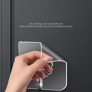 Transparente Klebehaken für Bad und Küche, starke Haftung ohne Bohren an der Wand
