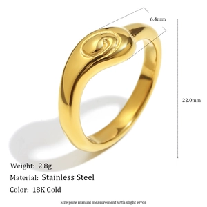 Schlangenring aus 18K vergoldetem Edelstahl mit Fingerabdruck-Muster für Damen
