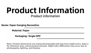 Detailed specifications for paper Christmas tree ornaments with individual OPP bag packaging