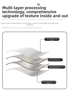Exploded view of waterproof greaseproof kitchen wall sticker with PET aluminum foil layers