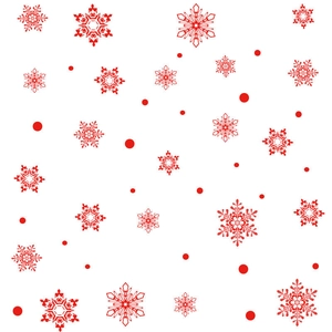 Red snowflake and polka dot self-adhesive wall stickers for Christmas window decoration