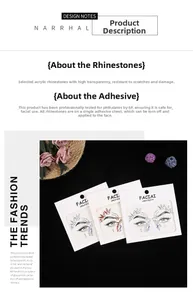Détails de bijoux de visage en acrylique pour festivals avec certification sans phtalates