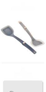Detail of food-grade silicone spatula with hanging hole for easy kitchen storage