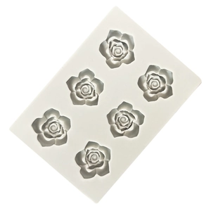 Moule en silicone 6 roses pour décoration de gâteaux fondant et chocolat pâtisserie