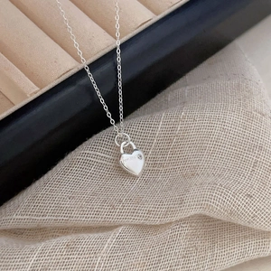 Elegant 925 sterling silver heart pendant necklace with forever engraving and zircon