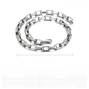 Detailed specs for 500mm x 9mm stainless steel paperclip chain necklace weighing 70g