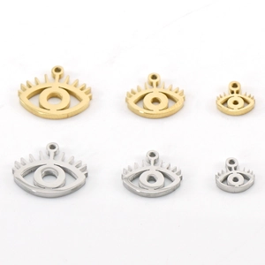 18K gold and silver plated stainless steel evil eye pendants in three assorted sizes