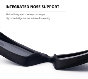 Detail of matte black sunglasses frame showing the integrated minimalist nose support design
