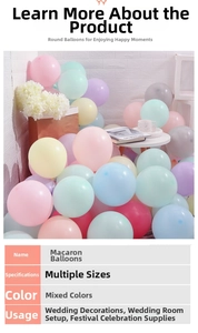 Mix of colorful macaron latex balloons in pastel shades for elegant party decoration