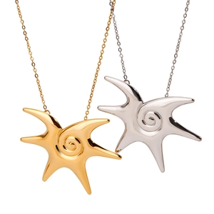 Elegant gold and silver starfish pendant necklaces on high-quality stainless steel chains