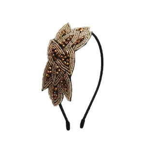 Eleganter handgefertigter Haarreif mit bronzenen Kristallperlen, luxuriöses Accessoire