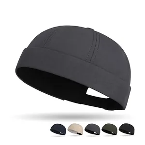 Brimless Docker Hat Quick Dry Breathable Adjustable Lightweight Mesh Lining Retro Style Casual Cap