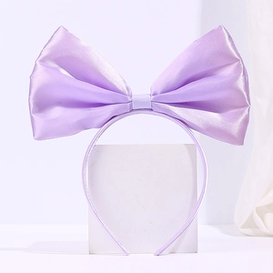 Großer Haarreif mit lavendelfarbener Satinschleife für Mädchen, elegantes Haar-Accessoire