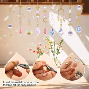 200pcs DIY crystal suncatcher kit with stars and moons for garden decoration