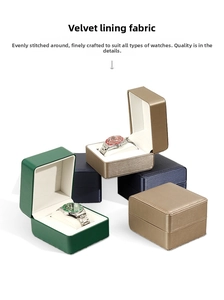 Multiple colors of PU leather watch boxes with soft velvet lining and stitched edges