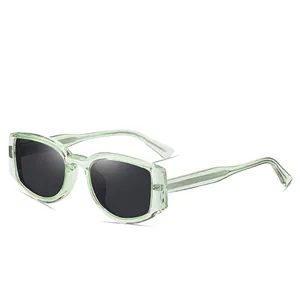 Modern transparent light green TR90 polarized sunglasses for women with UV protection